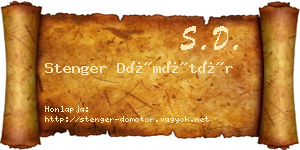 Stenger Dömötör névjegykártya